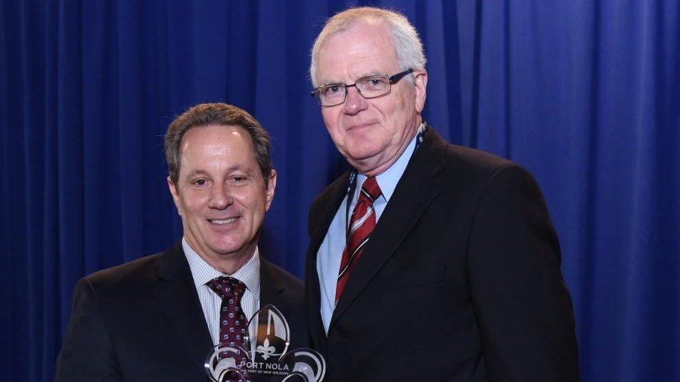 Joseph Bonney being presented the Journalism Award of Excellence for Coverage of the Maritime Industry